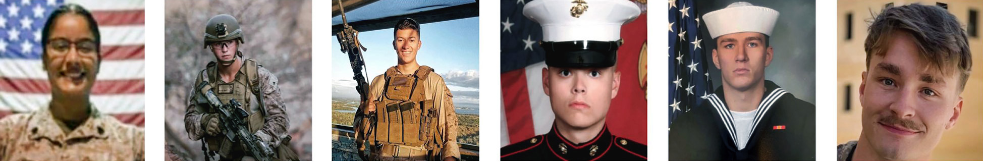 The Fallen: Lance Cpl. David Lee Espinosa, Sgt. Nicole L. Gee, Lance Cpl. Kareem Nikoul, Staff Sgt. Ryan Knauss, Cpl. Humberto Sanchez, Cpl. Hunter Lopez, Corpsman Maxton W. Soviak, Lance Cpl. Dylan Merola,Sgt. Johnny Rosario Pichardo, Cpl. Daegan Page, Staff Sgt. Darin T. Hoover, Cpl. Rylee McCollum, Lance Cpl. Jared Schmitz The Fallen: Lance Cpl. David Lee Espinosa, Sgt. Nicole L. Gee, Lance Cpl. Kareem Nikoul, Staff Sgt. Ryan Knauss, Cpl. Humberto Sanchez, Cpl. Hunter Lopez, Corpsman Maxton W. Soviak, Lance Cpl. Dylan Merola,Sgt. Johnny Rosario Pichardo, Cpl. Daegan Page, Staff Sgt. Darin T. Hoover, Cpl. Rylee McCollum, Lance Cpl. Jared Schmitz