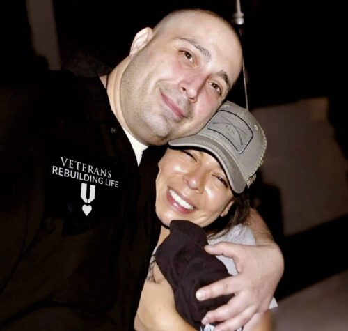 From left: Iraq War veterans Christian Zamora and Elena Parra