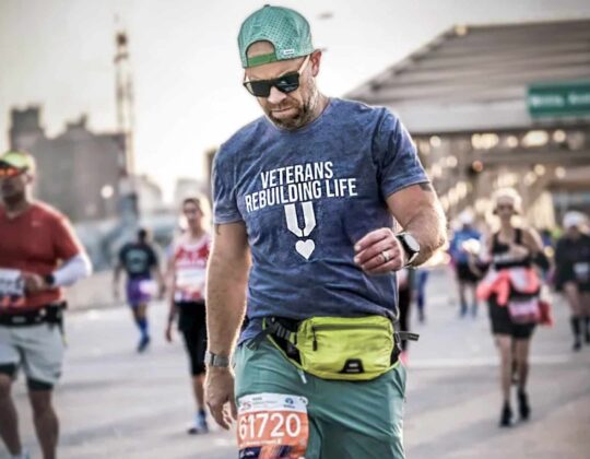 Marine Corps Veteran Bill Vallely, running the New York City marathon to raise support for Veterans Rebuilding Life, a 501(c)(3) nonprofit organization founded by veterans of the war on terror.