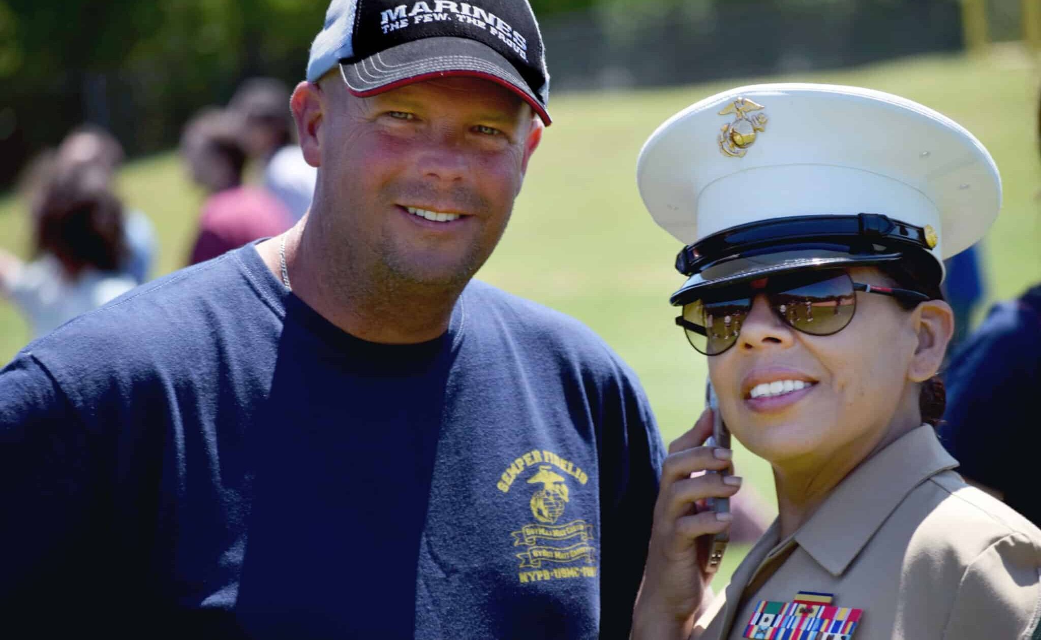 From left: Marine Corps Veterans: Mark Ruf, and Parra, of the 6th Communication Battalion, Alpha Company.