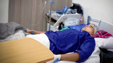 Child patient: Haitham recovering from the successful surgery.