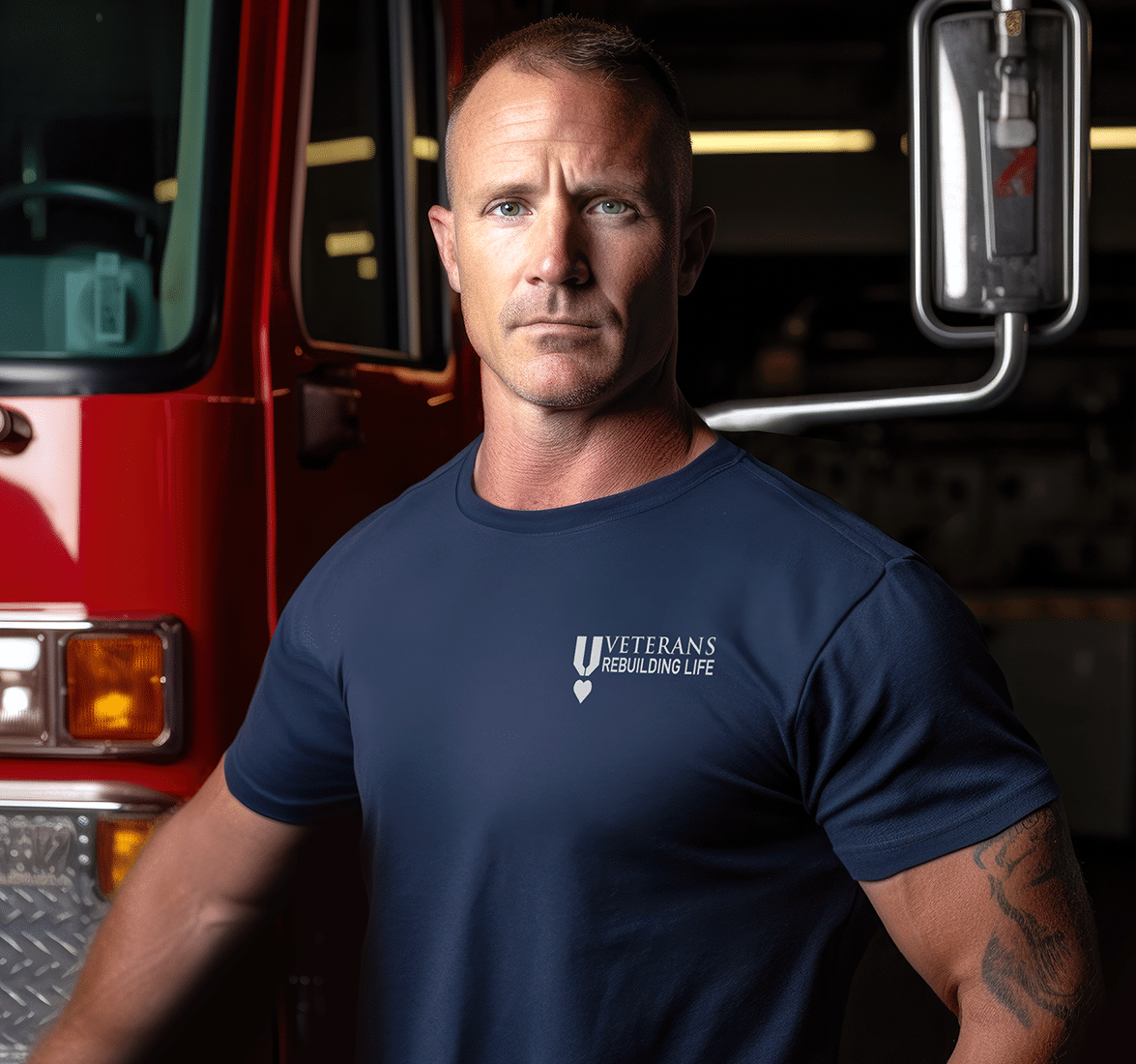 Men's Classic Fit T-Shirt, available in Navy Blue and Black. Sizes: Medium, Large, X-Large.