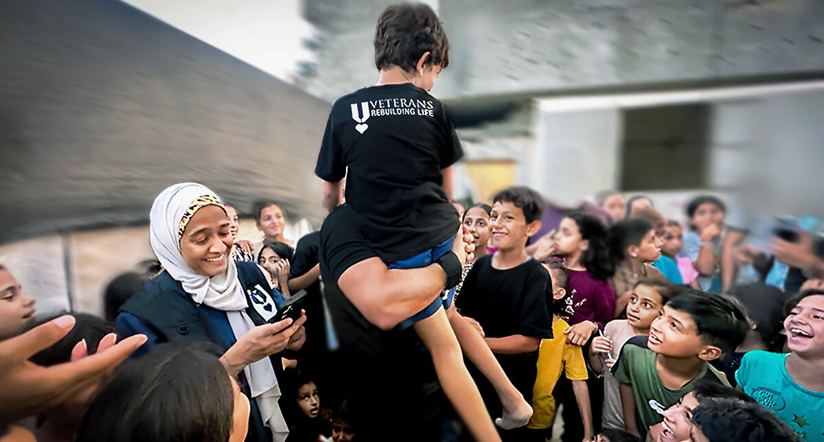 Veterans Rebuilding Life humanitarian mission delivering direct aid to injured children in Gaza.