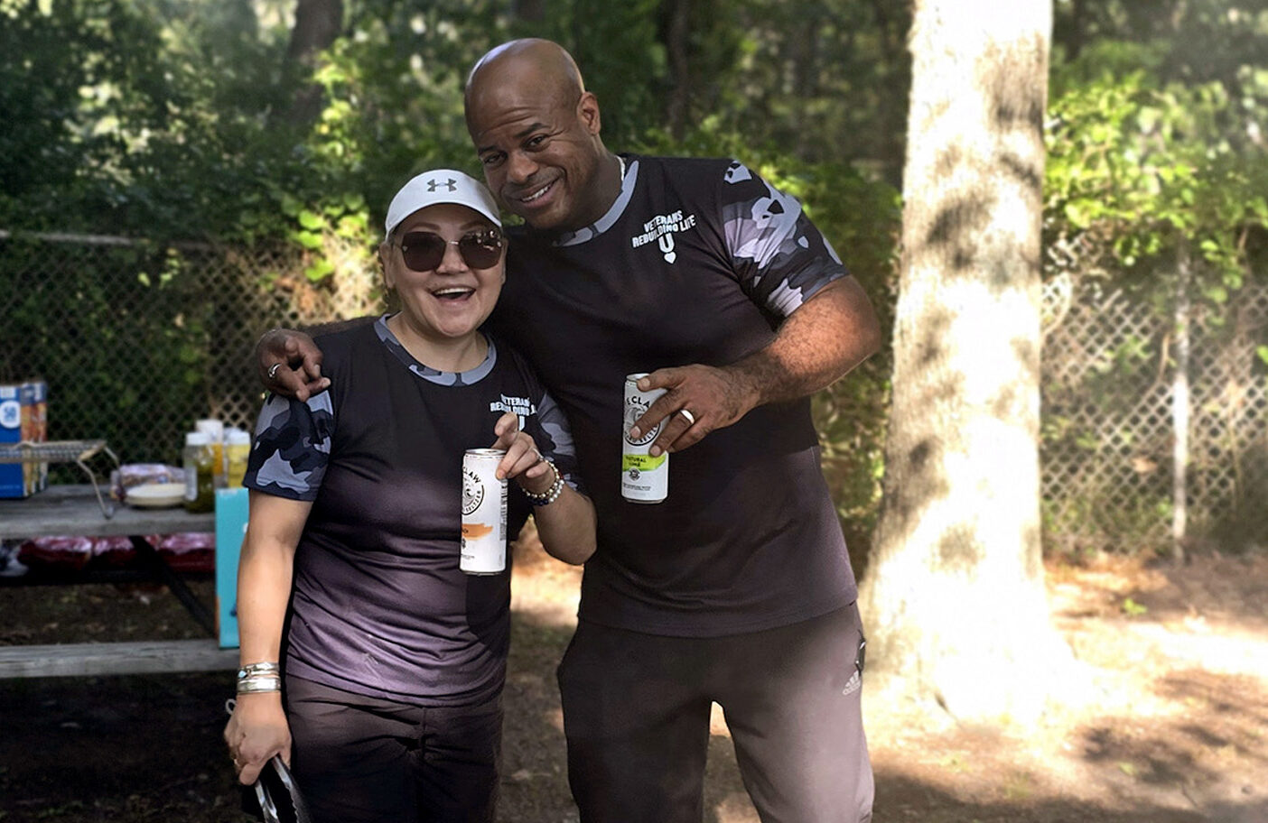 Marine Combat Veteran: Sean Simpson and his wife, at the Veterans Rebuilding Life camping trip, in Wildwood State Park.