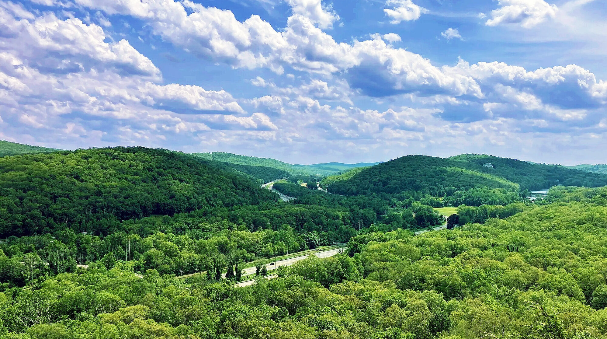 View from the top of the Wildcat Mountain trail, an elevation of 1,294 feet.